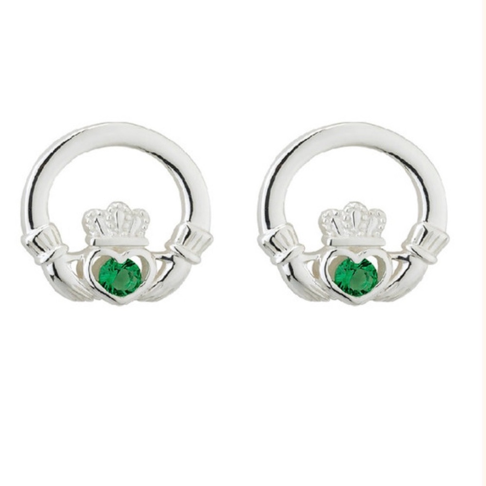 Silver Claddagh Earrings